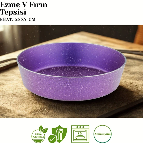ARZU ÇELİK 10 Parça Granit Set Cam Kapak - Violet - Resim 7