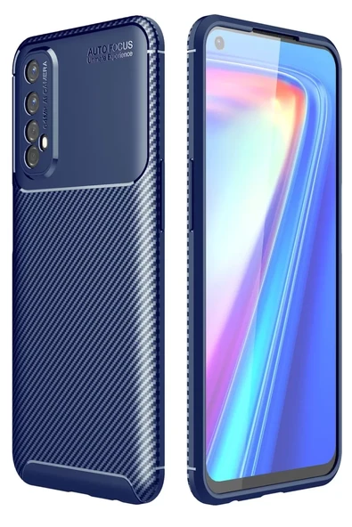 Newface Realme 7 Kılıf Auto Focus Karbon Kapak - Lacivert ürün görseli 1