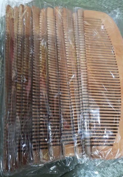 Norino Ahşap Tarak 12'li Paket Dar Dişli Oval ürün görseli 1