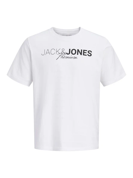 Jack&Jones 12298018 0 Yaka Erkek Tshirt - Beyaz ürün görseli 1