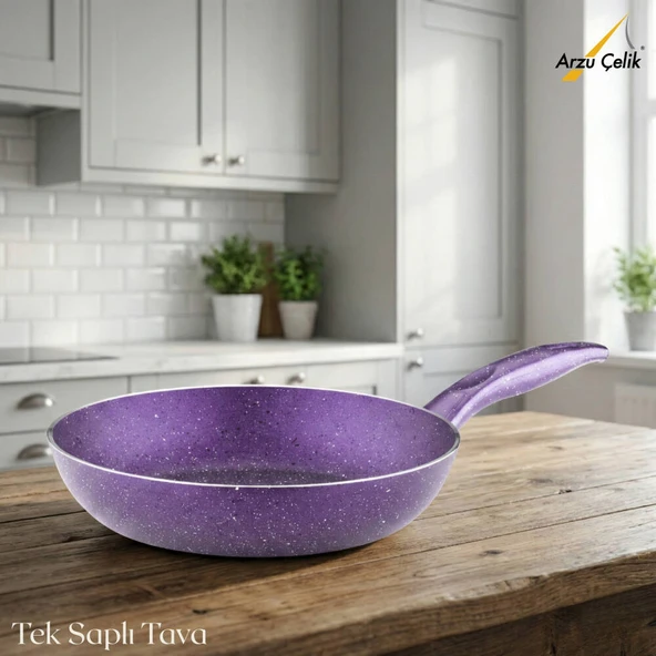 ARZU ÇELİK 28 Cm Granit Tek Saplı Tava - Violet ürün görseli 1