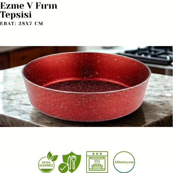 ARZU ÇELİK 10 Parça Granit Set Çelik Kapak - Kırmızı - Resim 7