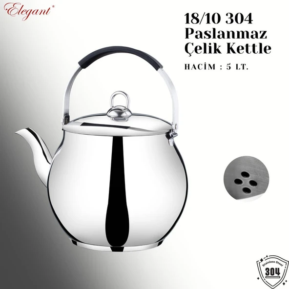 GENEL MARKALAR 5 Lt. Küre Silikonlu Üstten Tutmalı Kettle - Resim 2