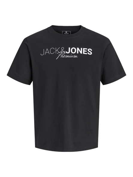 Jack&Jones 12298018 0 Yaka Erkek Tshirt - Siyah ürün görseli 1
