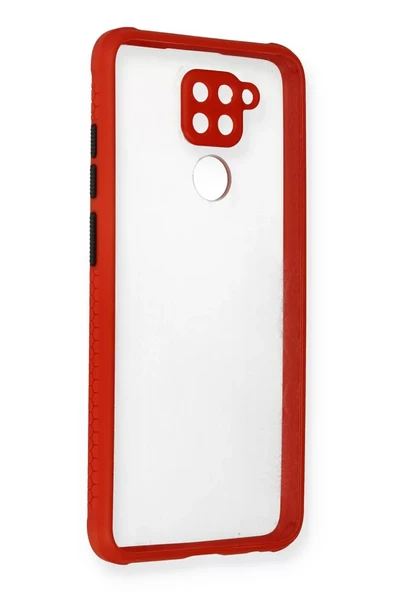 Newface Xiaomi Redmi Note 9 Kılıf Miami Şeffaf Silikon - Kırmızı ürün görseli 1