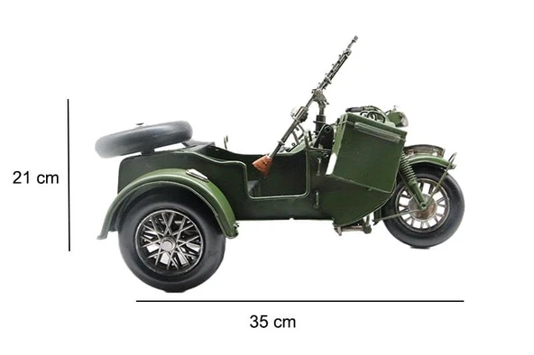 Norino Dekoratif Metal Askeri Sepetli Motor ürün görseli 1