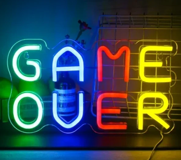 Norino GAME OVER Yazılı Neon Led ürün görseli 1