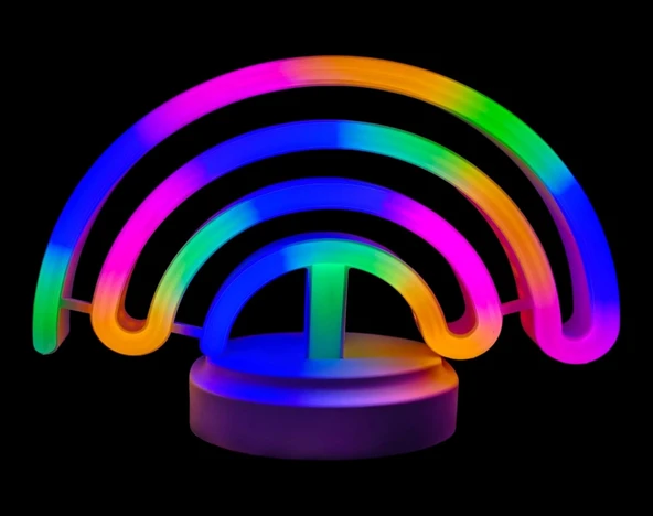 Norino Neon Işıklı Gökkuşağı Masa Gece Lambası Pil+Usb ürün görseli 1
