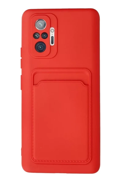 Newface Xiaomi Redmi Note 10 Pro Kılıf Kelvin Kartvizitli Silikon - Kırmızı ürün görseli 1