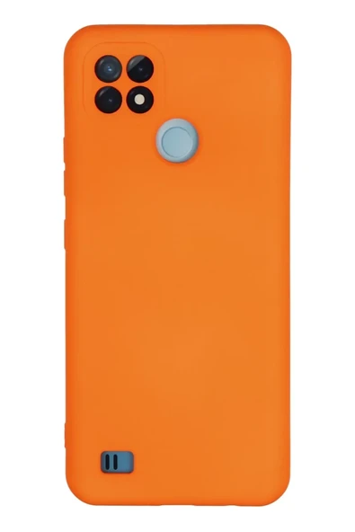 Newface Realme C21 Kılıf Nano içi Kadife Silikon - Turuncu ürün görseli 1