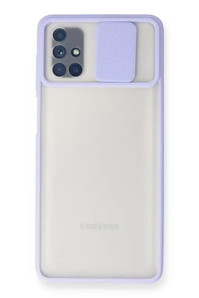 Newface Samsung Galaxy M51 Kılıf Palm Buzlu Kamera Sürgülü Silikon - Lila ürün görseli 1