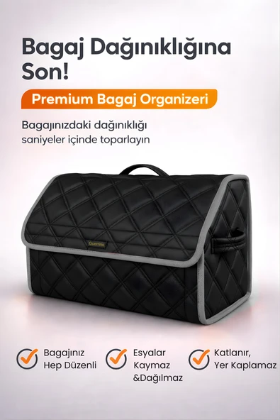 Bagaj Çantası Oto Bagaj Organizer Çift Kat Deri Su Geçirmez Kaymaz Katlanır Araç Düzenleyici - DRCY4 ürün görseli 1