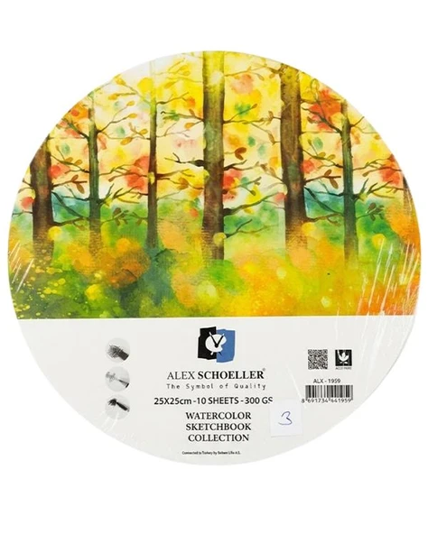 Alex Schoeller Sulu Boya Defteri 300gr 25x25cm 10 Yaprak ALX 1959 ürün görseli 1
