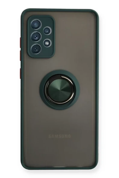 Newface Samsung Galaxy A72 Kılıf Montreal Yüzüklü Silikon Kapak - Yeşil ürün görseli 1