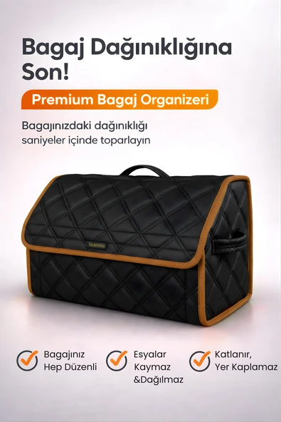 Bagaj Çantası Oto Bagaj Organizer Çift Kat Deri Su Geçirmez Kaymaz Katlanır Araç Düzenleyici - DRCY5 ürün görseli 1