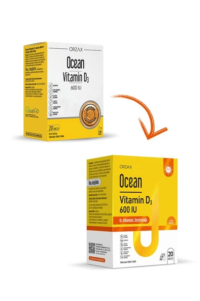 Ocean Vitamin D3 600 IU Oral Sprey 20 Ml- SKT: 02/2029 ürün görseli 1