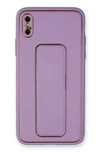 Newface Apple iPhone XS Max Kılıf Coco Deri Standlı Kapak - Koyu Lila ürün görseli 1