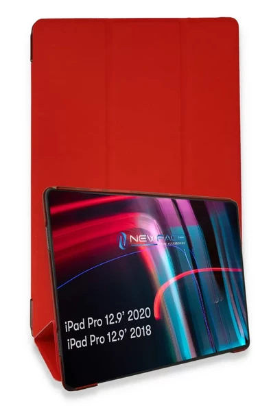 Newface Apple iPad Pro 12.9 (2021) Kılıf Tablet Smart Kılıf - Kırmızı ürün görseli 1