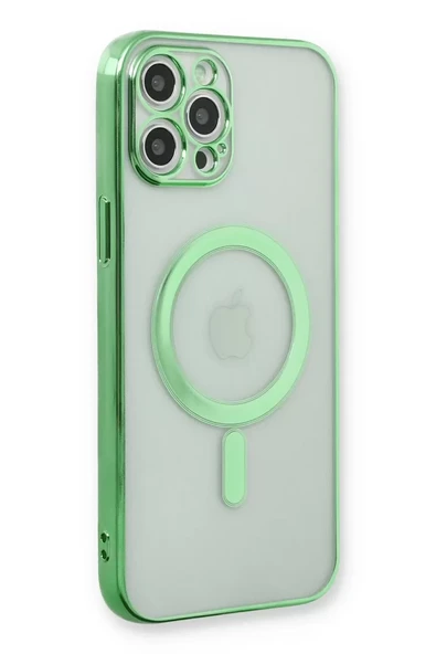 Newface Apple iPhone 12 Pro Kılıf Magneticsafe Lazer Silikon - Haki Yeşil ürün görseli 1