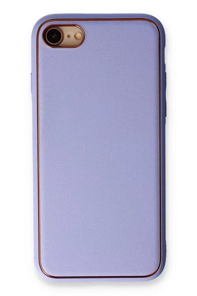 Newface Apple iPhone 7 Kılıf Coco Deri Silikon Kapak - Açık Lila ürün görseli 1
