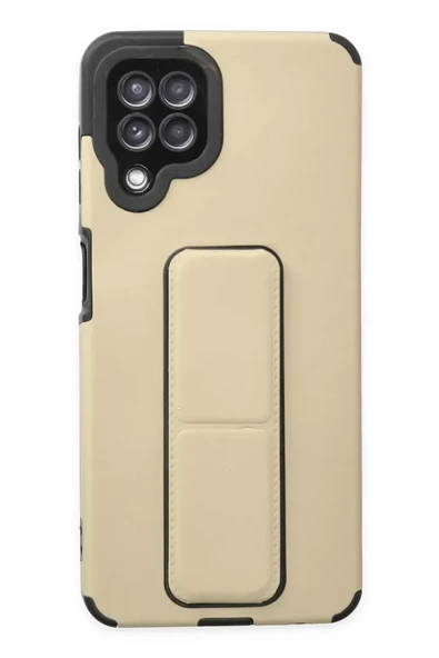 Newface Samsung Galaxy A22 Kılıf Mega Standlı Silikon - Gold ürün görseli 1