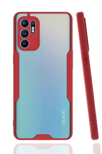 Newface Oppo Reno 6 Kılıf Platin Silikon - Kırmızı ürün görseli 1
