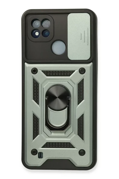 Newface Realme C11 2021 Kılıf Pars Lens Yüzüklü Silikon - Yeşil ürün görseli 1