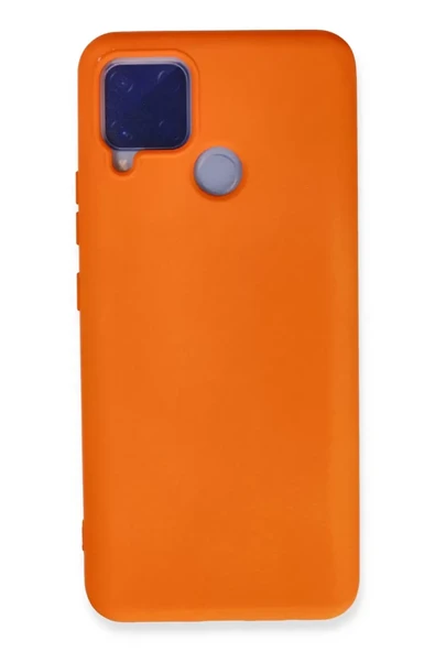 Newface Realme C15 Kılıf Nano içi Kadife Silikon - Turuncu ürün görseli 1