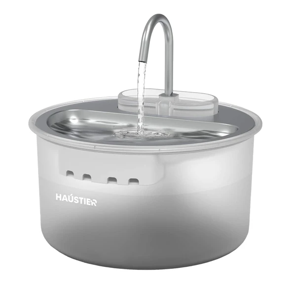Haustier WF009LS Beyaz , Çelik Üst Tabla , 3.5Lt Geniş BPA İçermez Hazne, Otomatik Kedi Su Sebili,Kedi Su Çeşmesi, Su Pınarı ürün görseli 1