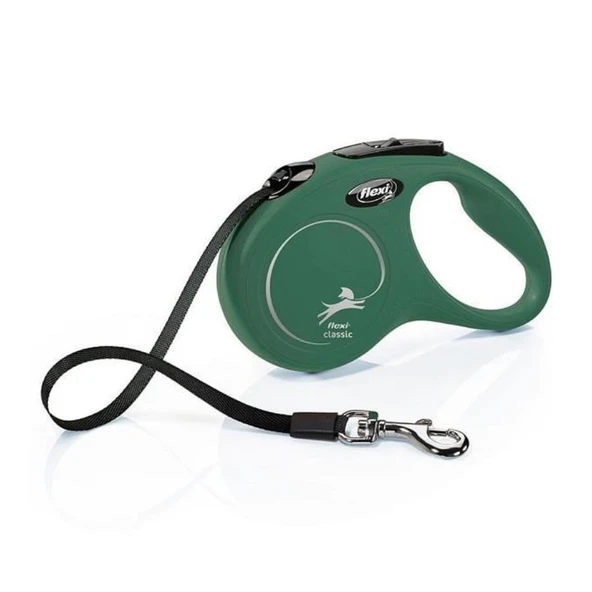 Flexi New Classic Yeşil Otomatik Şerit Köpek Gezdirme Tasması-M Max 25 Kg 5 M ürün görseli 1