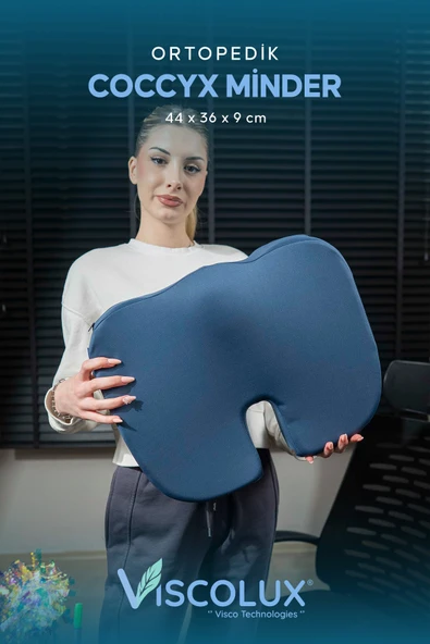 Coccyx Ortopedik Oturma Minderi - Visco Kuyruk Sokumu Minderi Hemeroid Mavi 44x36x9,5 ürün görseli 1