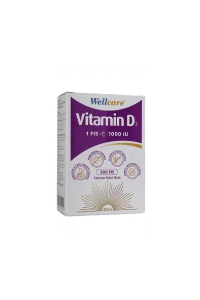 Wellcare Vitamin D3 1000 IU 30 ml ürün görseli 1
