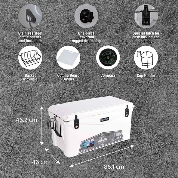 IGLOO Ultima 75 Qt RotoMold Buzluk 71 Litre - Resim 8