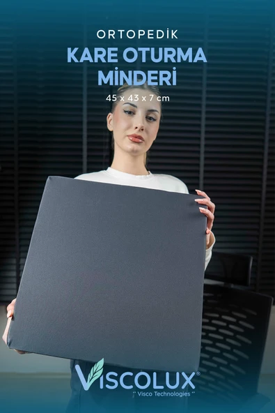 Kare Ortopedik Minder - Kare Oturma Minderi Tekerlekli Sandalye Ofis Araba Minderi Siyah ürün görseli 1