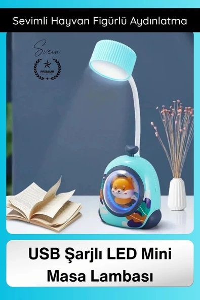 #MasaLambası USB Şarjlı LED Mini Masa Lambası Çocuklar İçin Hayvan Figürlü Pet Kabin Sevimli ürün görseli 1