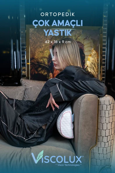 Çok Amaçlı Ortopedik Visco Yastık - Horlama Yastığı Hamile Yastığı Pembe 42x18x9 ürün görseli 1
