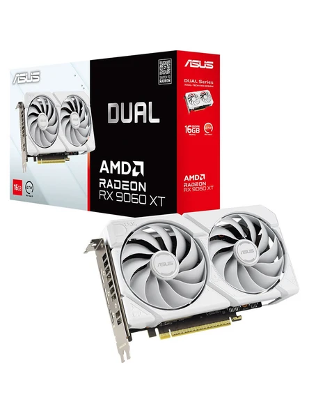 Asus RX 9060 XT Dual DUAL-RX9060XT-16G-WHITE 128 Bit GDDR6 16 GB Ekran Kartı ürün görseli 1