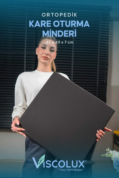 Kare Ortopedik Minder - Kare Oturma Minderi Tekerlekli Sandalye Ofis Araba Minderi Siyah ürün görseli 1