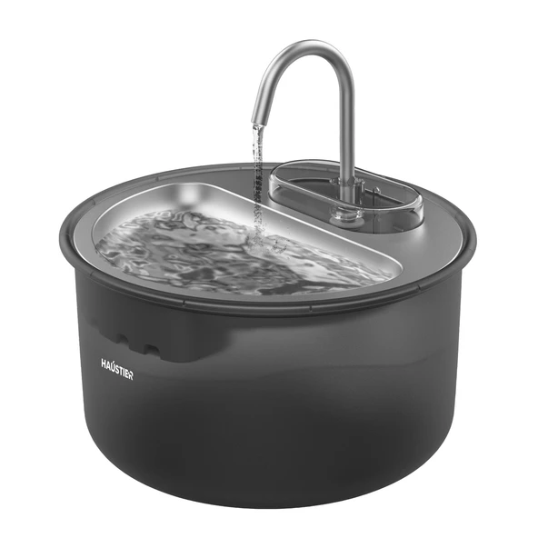 Haustier WF009LS Siyah  , Çelik Üst Tabla , 3.5Lt Geniş BPA İçermez Hazne, Otomatik Kedi Su Sebili,Kedi Su Çeşmesi, Su Pınarı ürün görseli 1