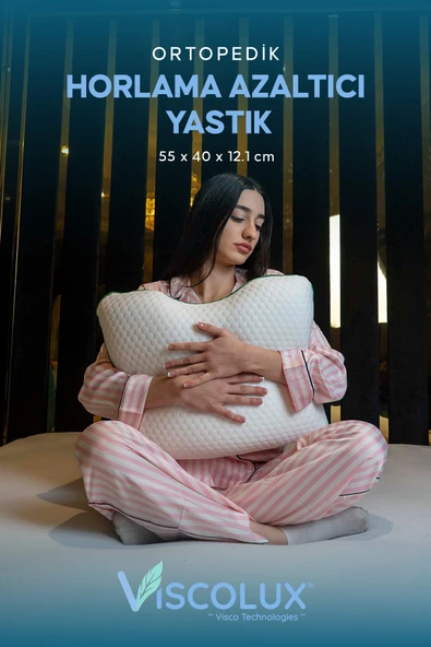 Horlama Azaltıcı Yastık - Horlama Önleyici Ortopedik Visco Yastık 55x40x12/10 ürün görseli 1