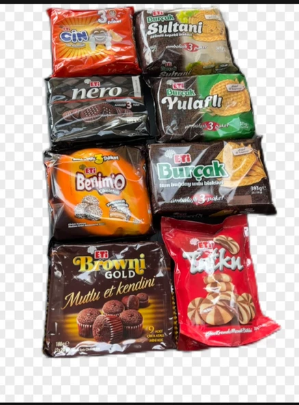 BÜYÜK BOY ATIŞTIRMALIK PAKETLER 8 PARÇA ürün görseli 1
