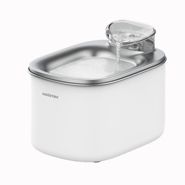 Haustier WF007L Beyaz , Çelik Üst Tabla , 3.5Lt Geniş BPA İçermez Hazne, Otomatik Kedi Su Sebili,Kedi Su Çeşmesi, Su Pınarı ürün görseli 1
