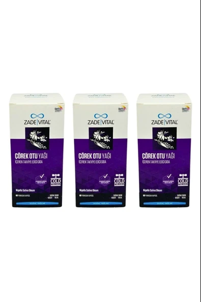 Zade Vital Çörek Otu Yağı 900 mg 60 Blister Kapsül 3 Adet ürün görseli 1