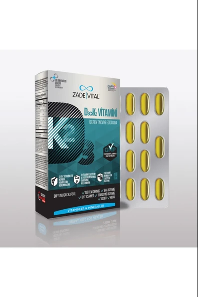 Zade Vital D3+K2 Vitamini 30 Kapsül 5 Adet ürün görseli 1