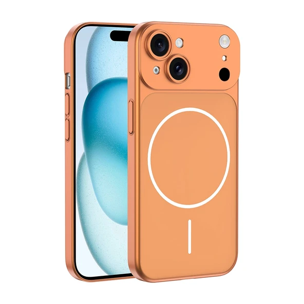 Apple iPhone 15 Kılıf Zore M-Safe Şarj Özellikli Kamera Korumalı Spark Kapak ürün görseli 1