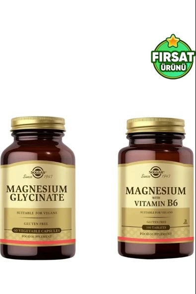 Solgar Magnesium Glycinate + Magnesium With Vitamin B6 ürün görseli 1