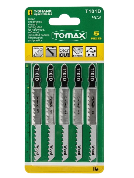 Tomax T101D HSS Ağaç Dekupaj Ağzı (5 Adet) Sert Kesim ürün görseli 1
