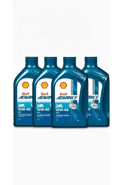 Shell Advance 10W-40 Ax7 4'lü Avantaj Paketi - Motosiklet Motor Yağı - 0781387029548 ürün görseli 1