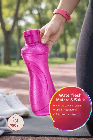 Mor 750 ml Matara Suluk Su Şişesi Plastik Hafif Dayanıklı Spor Okul Günlük Kullanım ürün görseli 1