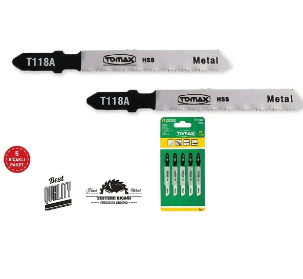 Tomax T118A HSS Metal Dekupaj Ağzı (5 Adet) ürün görseli 1